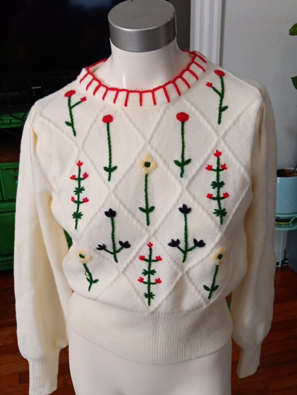 ME Makeover Essentials Cream Floral Sweater